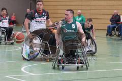 Rollstuhlbasketball —  Saison 2023/24 - Schanzer Wheelys - SV Reha Augsburg - Valentin Gmeiner Schanzer Wheelys  -  Markus Heimhofer #5 Augsburg - Foto: Meyer Jürgen