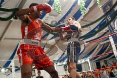 Boxen - Amateure - Vergleichskampf - BC Ingolstadt - 1860 München - Schwergewicht - Sieg nach Punkten bester Kampf Parthenis Tokmakidis (blau BCI) gegen Alfa Gani (rot 1860)