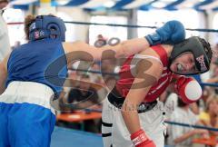 Amateur Deutsche Meisterschaft FrauenBoxen in Eichstätt - links Goda Dailydaite trifft mit der langen rechten die Siegerin im Frauen Leicht Bugar Tasheena