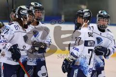 Im Bild: Tamara Lan Yee Chiu (#87 ERC Frauen) Franziska Brendel (#31 ERC Frauen) Elisa Matschke (#77 ERC Frauen)
