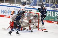 Im Bild: Tor für den ERC - Frederik Storm (#9 ERCI)  Niklas Heinzinger (#88 DEG) Mirko Pantkowski (#30 DEG) Wayne Simpson (#21 ERCI) Kyle Cumiskey (#16 DEG)

