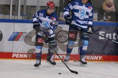 DEL - Eishockey - Saison 2020/21 - ERC Ingolstadt - Augsburger Panther - Enrico Henriquez-Morales(#90 ERCI)  beim warm machen - Foto: Jürgen Meyer