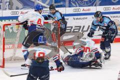 DEL; Playoffs; ERC Ingolstadt - Adler Mannheim; Halbfinale; Torchance Torwart Hawryluk Lucien (30) Marko Friedrich (67 ERC) Mirko Höfflin (10 - ERC) Korbinian Holzer (Nr.4 - Adler) 
