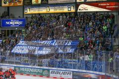 Penny DEL - Eishockey - Saison 2021/22 - ERC Ingolstadt - Grizzlys Wolfsburg - Fankurve - Fans - Banner - Choreo - Plakat -  Foto: Jürgen Meyer