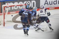 DEL; Playoffs; ERC Ingolstadt - EHC Redbull München; Tor Jubel Treffer Pokka Ville (22 RBM) Torwart Brochu Brett (36 ERC) Hüttl Leon (25 ERC)