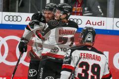 Penny DEL - Eishockey - Saison 2021/22 - ERC Ingolstadt - Kölner Haie - Der 1:3 Führungstreffer durch Marcel Barinka (#71 Köln) - Jon Matsumoto (#10 Köln) - Jan Luca Sennheim (#17 Köln) - Landon Ferraro (#39 Köln) -  - jubel  -  Foto: Stefan Bösl