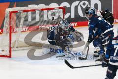 Penny DEL - Eishockey - Saison 2021/22 - ERC Ingolstadt - Kölner Haie - Karri Rämö Torwart (#31 ERCI) - Wayne Simpson (#21 ERCI) -  Foto: Stefan Bösl