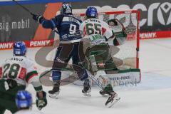 Penny DEL - Eishockey - Saison 2021/22 - ERC Ingolstadt - Augsburger Panther -  Der 2:0 Führungstreffer durch Frederik Storm (#9 ERCI)  - jubel - Markus Keller Torwart (#35 Augsburg) - Niklas Länger (#65 Augsburg) - Foto: Stefan Bösl
