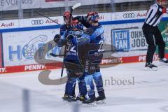 DEL - Eishockey - ERC Ingolstadt - Düsseldorfer EG - entscheidendes 4:3 Tor Jubel Petrus Palmu (52 ERC) #Mathew Bodie (22 ERC)