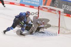 DEL - Eishockey - Saison 2020/21 - ERC Ingolstadt - Krefeld Pinguine - Der 3:2 Führungstreffer durch Frederik Storm (#9 ERCI) - Nikita Quapp Torwart (#3 Krefeld) - jubel - Foto: Jürgen Meyer