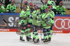 DEL - Eishockey - Saison 2020/21 - ERC Ingolstadt - Nürnberg Ice Tigers - Louis-Marc Aubry (#11 ERCI) - Ryan Kuffner (#12 ERCI) - Petrus Palmu (#52 ERCI) - Foto: Jürgen Meyer
