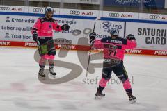 Penny DEL - Eishockey - Saison 2021/22 - ERC Ingolstadt - Nürnberg Ice Tigers - Der 4:0 Führungstreffer durch Frederik Storm (#9 ERCI) - jubel - Justin Feser (#71 ERCI) -  Foto: Jürgen Meyer