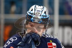 Penny DEL - Pre-Playoff - Spiel 2 - Eishockey - Saison 2021/22 - ERC Ingolstadt - Kölner Haie - Traurige Gesichter nach dem ausscheiden - Jerome Flaake (#90 ERCI) -  Foto: Jürgen Meyer