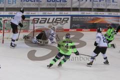 DEL - Eishockey - Saison 2020/21 - ERC Ingolstadt - Nürnberg Ice Tigers  - Der 2:0 Treffer durch Mirko Höfflin (#10 ERCI) -jubel - Niklas Treutle Torwart (#31 Nürnberg) - Foto: Jürgen Meyer