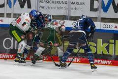 Penny DEL - Eishockey - Saison 2021/22 - ERC Ingolstadt - Augsburger Panther - Daniel Pietta (#86 ERCI) - John Rogl (#28 Augsburg) -  Foto: Stefan Bösl