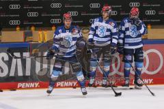 DEL - Eishockey - Saison 2020/21 - ERC Ingolstadt - EHC Red Bull München - David Elsner (#61 ERCI) - Tim Wohlgemuth (#33 ERCI) - Ryan Kuffner (#12 ERCI) - Foto: Jürgen Meyer