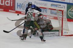 Penny DEL - Eishockey - Saison 2021/22 - ERC Ingolstadt - Augsburger Panther -  Louis-Marc Aubry (#11 ERCI) - Markus Keller Torwart (#35 Augsburg) - Niklas Länger (#65 Augsburg) - Foto: Stefan Bösl