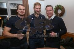 ERC Ingolstadt - Saison 2022/23 - Fanstammtisch - Wayne Simpson links - Daniel Pietta mitte - Sportdirektor Tim Regan -