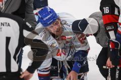 DEL; Playoffs; ERC Ingolstadt - Adler Mannheim; Halbfinale; verletzt David Wolf (Nr.89 - Adler) Strafe provoziert