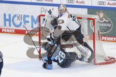 Eishockey - Saison 2022/23 - Finale - ERC Ingolstadt - Red Bull München - Ty Ronning (#26 ERCI) - M. Niederberger Torwart München - Foto: Ralf Lüger