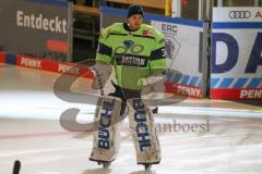 DEL - Eishockey - Saison 2020/21 - ERC Ingolstadt - Nürnberg Ice Tigers  - Michael Garteig Torwart (#34 ERCI) beim Einlaufen  -Foto: Jürgen Meyer