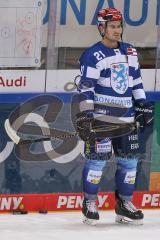DEL - Eishockey - Saison 2020/21 - ERC Ingolstadt - EHC Red Bull München - Wayne Simpson (#21 ERCI) - beim warm machen -  Foto: Jürgen Meyer