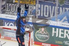 DEL; Playoffs; ERC Ingolstadt - EHC Redbull München; Tor Jubel Treffer 1:0 Krauß Philipp (8 ERC) Torwart Wolf Simon (25 RBM)