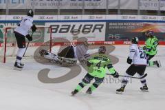 DEL - Eishockey - Saison 2020/21 - ERC Ingolstadt - Nürnberg Ice Tigers  - Der 2:0 Treffer durch Mirko Höfflin (#10 ERCI) -jubel - Niklas Treutle Torwart (#31 Nürnberg) - Foto: Jürgen Meyer