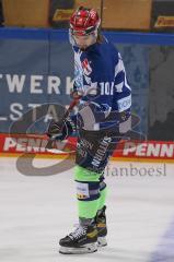 DEL - Eishockey - Saison 2020/21 - ERC Ingolstadt - Eisbären Berlin - Mirko Höfflin (#10 ERCI) jongliert mit dem Puck - beim warm machen - Foto: Jürgen Meyer