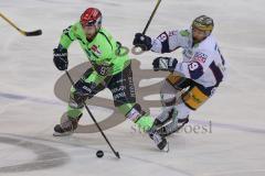 DEL - Eishockey - Saison 2020/21 - ERC Ingolstadt - Eisbären Berlin - Simon Schütz (#97 ERCI) - Zach Boychuk (#89 Berlin) - Foto: Jürgen Meyer