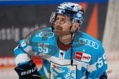 Penny DEL - Eishockey - Saison 2021/22 - ERC Ingolstadt - Krefeld Pinguine - David Warsofsky (#55 ERCI) - beim warm machen -  Foto: Jürgen Meyer