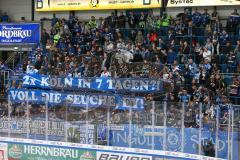 Penny DEL - Eishockey - Saison 2021/22 - ERC Ingolstadt - Kölner Haie - Fankurve - Banner - Choreo -  Foto: Stefan Bösl