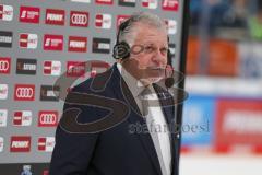 Penny DEL - Eishockey - Saison 2021/22 - ERC Ingolstadt - Krefeld Pinguine - Doug Shedden (Cheftrainer ERCI) im Interview mit Magenta TV -  Foto: Jürgen Meyer