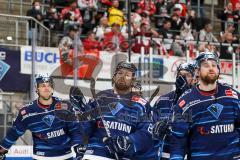 Penny DEL - Pre-Playoff - Spiel 2 - Eishockey - Saison 2021/22 - ERC Ingolstadt - Kölner Haie - Traurige Gesichter nach dem ausscheiden - Louis Brune (#50 ERCI) - Brandon Defazio (#24 ERCI) -  Foto: Jürgen Meyer