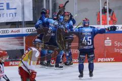 DEL - Eishockey - ERC Ingolstadt - Düsseldorfer EG - Tor Jubel Petrus Palmu (52 ERC) Ryan Kuffner (12 - ERC) Louis-Marc Aubry (11 ERC) Ben Marshall (45 ERC) Fabio Wagner (5 ERC)