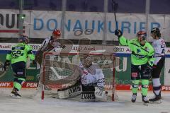 DEL - Eishockey - Saison 2020/21 - ERC Ingolstadt - Nürnberg Ice Tigers - 1:0 Führungstreffer durch Petrus Palmu (#52 ERCI) - jubel - Ilya Sharipov Torwart (43 Nürnberg) - Foto: Jürgen Meyer