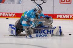 Penny DEL - Eishockey - Saison 2021/22 - ERC Ingolstadt - EHC Red Bull München -  Jonas Stettmer Torwart (#1 ERCI) - beim warm machen - Foto: Jürgen Meyer