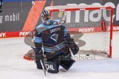 DEL; Playoffs; ERC Ingolstadt - Adler Mannheim; Halbfinale; Puck im Tor, Torwart Kevin Reich (35 - ERC), Ingolstadt verliert 1:3