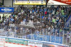Penny DEL - Eishockey - Saison 2021/22 - ERC Ingolstadt - Fishtown Pinguin Bremerhaven -  Fankurve - Banner - Choreo - Foto: Jürgen Meyer