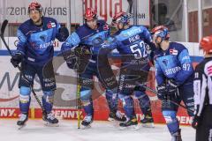 DEL - ERC Ingolstadt - Bremerhaven - Tor Jubel 2:2 Ausgleich durch mitte Fabio Wagner (5 ERC) David Elsner (61 ERC) Petrus Palmu (52 ERC) Simon Schütz (97 ERC)