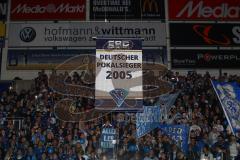 DEL - ERC Ingolstadt - Straubing Tigers - Neuer Banner wird unter das Stadiondach gezogen -  Foto: Adalbert Michalik