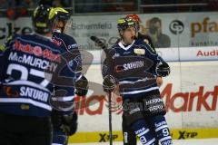 DEL - ERC Ingolstadt - Straubing Tigers - Brandon Buck bejubelt sein Tor. -  Foto: Adalbert Michalik
