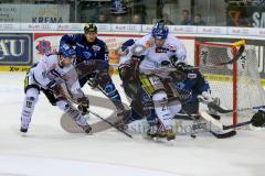 DEL - Eishockey - Saison 2015/2016 - ERC Ingolstadt - Augsburger Panther - Timo Pielmeier (#51 ERC Ingolstadt) - Ciernik Ivan weiss Augsburg - Patrick Köppchen (#55 ERC Ingolstadt) - Foto: Jürgen Meyer