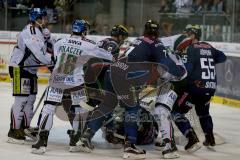 DEL - Eishockey - Saison 2015/2016 - ERC Ingolstadt - Augsburger Panther - Timo Pielmeier (#51 ERC Ingolstadt) - Patrick Köppchen (#55 ERC Ingolstadt) - Weiß Daniel Augsburg weis - Brian Lebler (#7 ERC Ingolstadt) - Foto: Jürgen Meyer