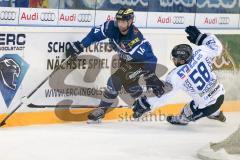 DEL - Eishockey - ERC Ingolstadt - Iserlohn Roosters - Saison 2016/2017 - Dustin Friesen (#14 ERCI) - Fischer Christopher (#58 Iserlohn) - Foto: Meyer Jürgen