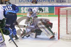 Im Bild:  Markus Keller (#35 Augsburger Panther) und Hans Detsch (#89 ERC)

Eishockey - Herren - DEL - Saison 2019/2020 -  ERC Ingolstadt - Augsburger Panther - Foto: Ralf Lüger