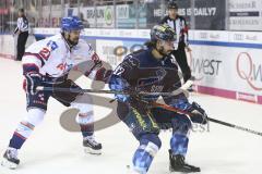 Im Bild: Nico Krämmer (#21 Adler Mannheim) und Mirko Höfflin (#92 ERC)

Eishockey - Herren - DEL - Saison 2019/2020 -  ERC Ingolstadt - Adler Mannheim - Foto: Ralf Lüger