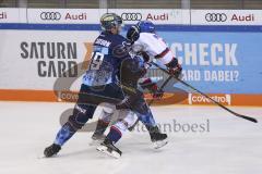 Im Bild: Hans Detsch (#89 ERC) und Tim Stützle (#8 Adler Mannheim)

Eishockey - Herren - DEL - Saison 2019/2020 -  ERC Ingolstadt - Adler Mannheim - Foto: Ralf Lüger