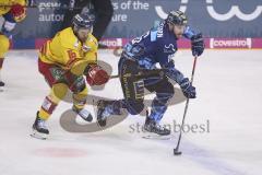 Im Bild: Brett Oslon (#16 ERC) und Reid Gardiner (#16 Duesseldorfer EG)

Eishockey - Herren - DEL - Saison 2019/2020 -  ERC Ingolstadt - Düsseldorfer EG - Foto: Ralf Lüger