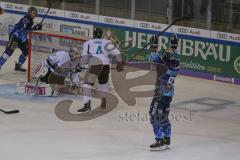 DEL - Eishockey - Saison 2019/20 - ERC Ingolstadt - Black Wings Linz - Kris Foucault (#81 ERCI) mit dem 1:0 Führungstreffer - David Kickert Torwart Linz -  jubel  - Foto: Jürgen Meyer
